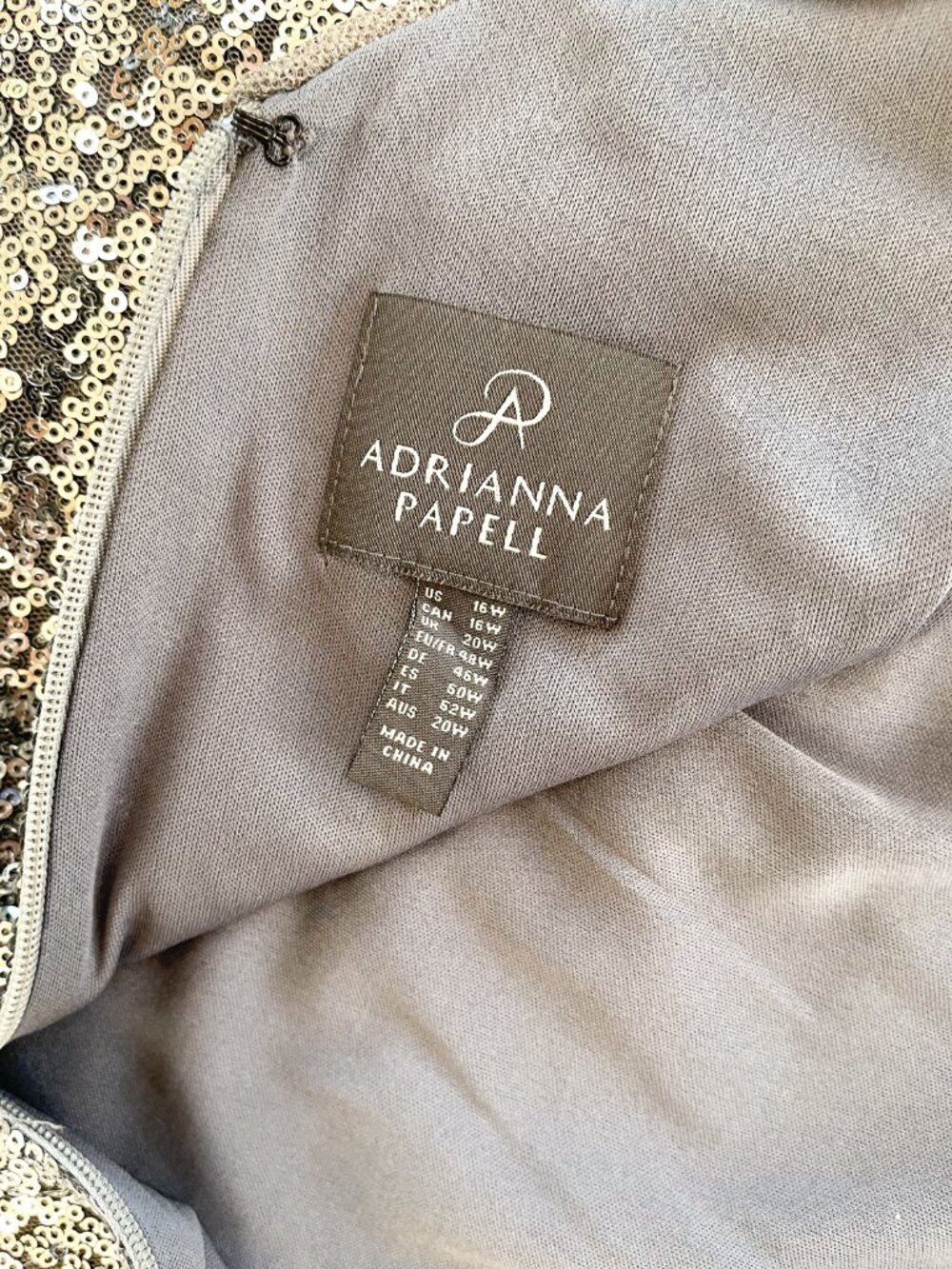 Adrianna Papell size 16w Silver Sheath Dress - Picture 9 of 9